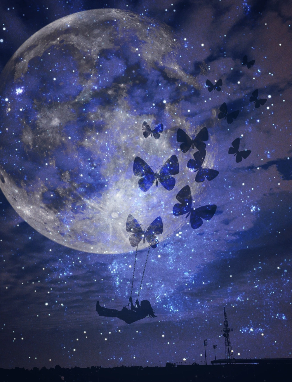 #wapstarrysky #butterfly #moonlight #galaxy